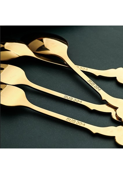 Gümüş Kaşık Stili Retro Kahve Kaşığı Yaratıcı Gül Kolu Paslanmaz Çelik Meyve Çatalı Kawaii Çay Kaşığı Tatlı Iskandinav Ev Mutfak Sofra Takımı (Yurt Dışından) fiyatları