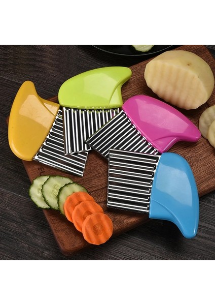 Sarı Stil Yeni Paslanmaz Çelik Havuç Sebze Oluklu Kesici Dilimleme Patates Cipsi Oluklu Mutfak Bıçağı Buruşuk Patates (Yurt Dışından) fırsatları