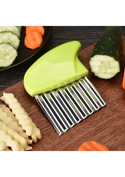 Sarı Stil Yeni Paslanmaz Çelik Havuç Sebze Oluklu Kesici Dilimleme Patates Cipsi Oluklu Mutfak Bıçağı Buruşuk Patates (Yurt Dışından) indirimleri