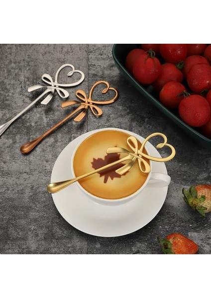 Gümüş Tarzı Çay Kahve Karıştırma Kaşığı Mini Kalp Aşk Kaşığı Uzun Saplı Sofra Takımı Kahve Içme Araçları Mutfak Aleti Sevgililer Günü Hediyesi (Yurt Dışından)