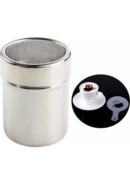 Beyaz Stil Sıcak Paslanmaz Çelik Çikolata Çalkalayıcı Kakao Unu Pudra Şekeri Tozu Kahve Elek Kapaklı Çalkalayıcı Pişirme Araçları Kahve Aksesuarları (Yurt Dışından) fırsatları