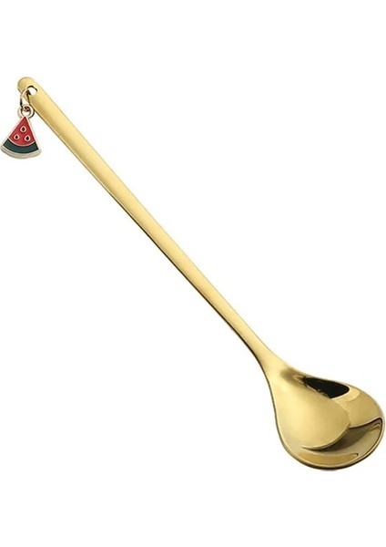 Altın-Karpuz Tarzı Yaratıcı Meyve Kolye Kahve Kaşığı Öğleden Sonra Çay Kaşığı Karıştırma Karıştırma Kaşığı Tatlı Kaşığı Masa Dekor Parti Hediye Mutfak Aracı (Yurt Dışından)