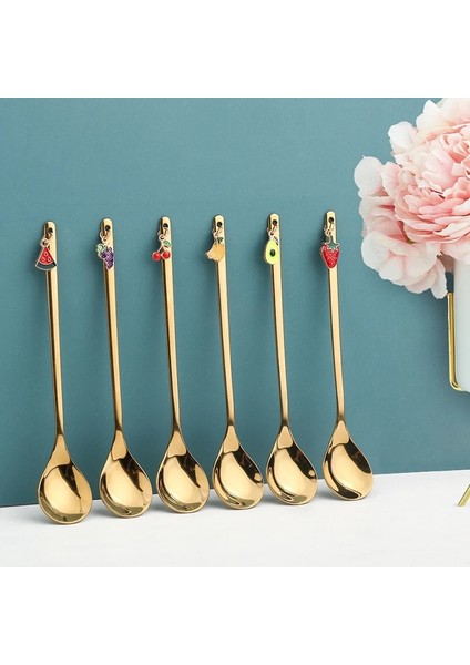 Altın-Karpuz Tarzı Yaratıcı Meyve Kolye Kahve Kaşığı Öğleden Sonra Çay Kaşığı Karıştırma Karıştırma Kaşığı Tatlı Kaşığı Masa Dekor Parti Hediye Mutfak Aracı (Yurt Dışından) modelleri