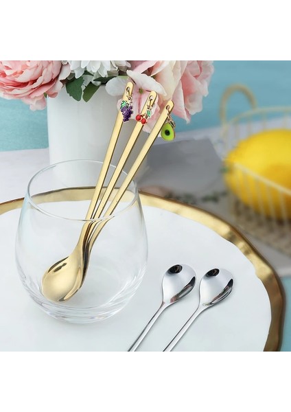 Altın-Karpuz Tarzı Yaratıcı Meyve Kolye Kahve Kaşığı Öğleden Sonra Çay Kaşığı Karıştırma Karıştırma Kaşığı Tatlı Kaşığı Masa Dekor Parti Hediye Mutfak Aracı (Yurt Dışından) indirimleri
