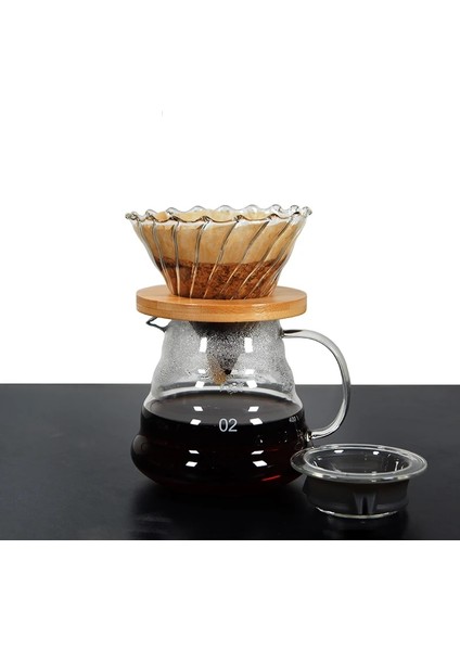 300ML Tarzı Swabue Dökün Kahve Makinesi Tencere ve Percolators Seti Cam Damlatıcı V Filtre Çevre Dostu 500ML Yeniden Kullanılabilir Colande Cafe (Yurt Dışından) fırsatları