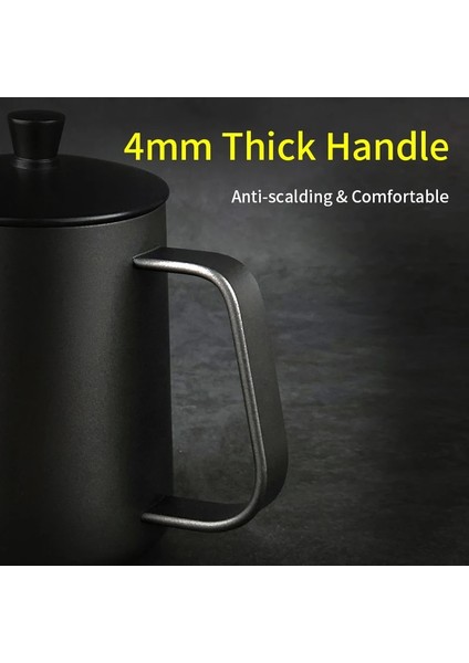 Sadece Su Isıtıcısı Tarzı 304 Paslanmaz Çelik Montaj Braketi El Punch Pot Cezveler Damla Gooseneck Bacalı Uzun Ağızlı Kahve Su Isıtıcısı Çaydanlık Yaklaşık 600ML (Yurt Dışından)