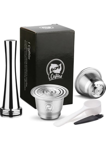 2 Kapsül 1 Kurcalama Stili Nespresso Için Icafilas Kahve Kapsülü Paslanmaz Çelik Kahve Kapsülleri Espresso Kahve Makinesi Için Doldurulabilir Yeniden Kullanılabilir Filtreler (Yurt Dışından)