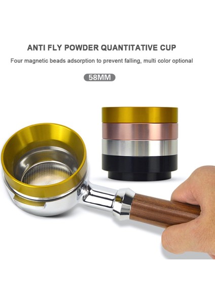 Gül Pembe 51MM Stili mm Manyetik Portafiltreler Kahve Halkası Alüminyum Espresso Dozaj Halkası Espresso Kahve Değirmeni Dozaj Halkası Huni Kahve Gereçleri (Yurt Dışından)