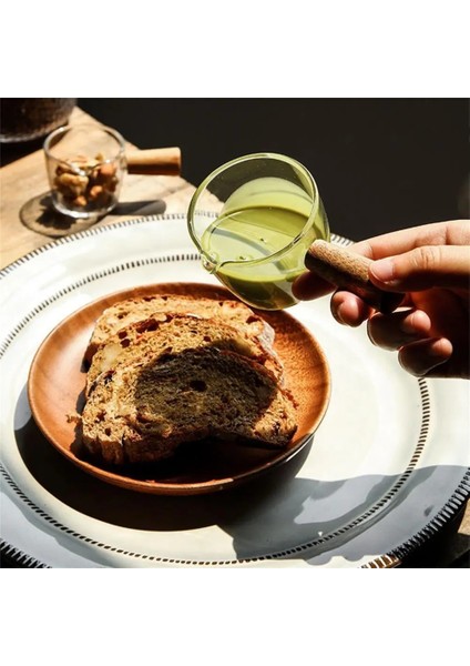 100ML Tarzı Cam Süt Bardağı Kremalı Sürahi Ahşap Saplı Isıya Dayanıklı Şurup Sos Dispenseri Espresso Ev Için Çok Fonksiyonlu Konteyner Bardak (Yurt Dışından) indirimleri