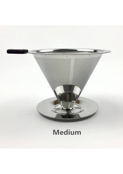 Orta F-402T Stili Yeniden Kullanılabilir Kahve Filtresi Paslanmaz Çelik Tutucu Metal Örgü Huni Sepetleri Drif Kahve Filtreleri Dripper V60 Damla Kahve Filtre Fincan (Yurt Dışından)