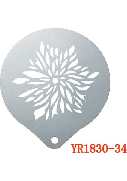 YR1830-34 Stili Kahve Kalıbı Süt Kek Kek Stencil Şablonu Kahve Dekoru Kahve Barista Cappuccino Şablonu Strew Pad Duster Sprey Araçları (Yurt Dışından)
