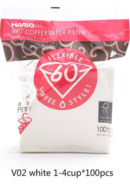 Beyaz 1-4CUP-100PCS Tarzı Hario Japon Kahve Filtre Kağıdı Koni V60 El Yapımı Kahve Damla Kahve Filtre Kağıdı Vcf Kahve Filtresi (Yurt Dışından)