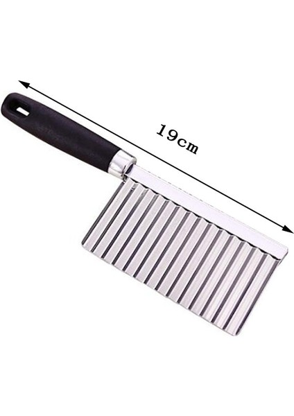Siyah 24CM Tarzı Paslanmaz Çelik Patates Dalga Bıçağı Çok Amaçlı Pp Saplı Pişirme Aracı Patates Kızartması Kesici Oluklu Bıçak Kaymaz (Yurt Dışından) modelleri