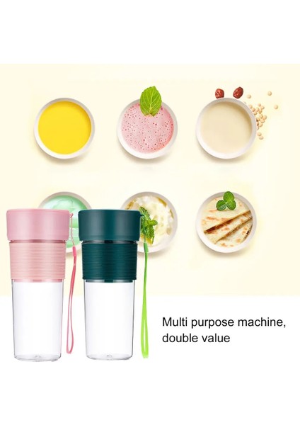 Yeşil Stil 270ML Elektrikli Meyve Sıkacağı Mini Kablosuz Blender USB Şarj Edilebilir Meyve Mikser Fincan Smoothie Maker Mutfak Robotu Suyu Sıkacağı (Yurt Dışından)