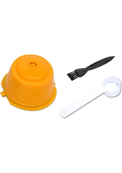 Sarı Kapsül Kaşık Stili Kapsül Kahve Filtresi Yeniden Kullanılabilir Kahve Kapsül Filtre Fincan Nescafe Için Doldurulabilir Kapaklar Kaşık Fırça Filtre Sepetleri Seti (Yurt Dışından)