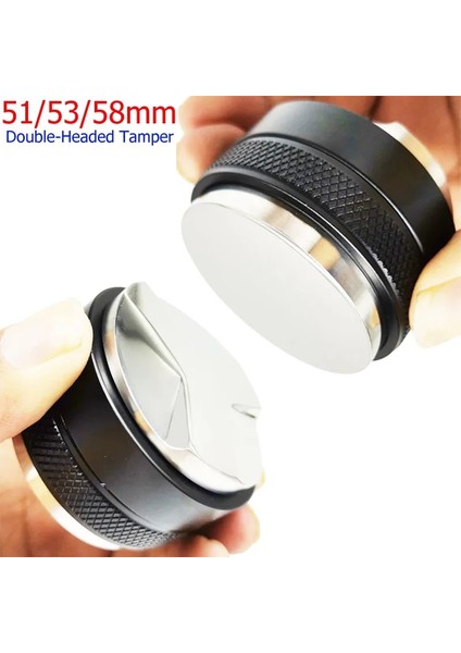 Kırmızı 3AÇI 53MM Stili 304 Paslanmaz Çelik mm Çift Taraflı Kahve Tamper 3 Açılı Eğimli ve Düz Tabanlı, Espresso Kahve Porfiltre Filtre (Yurt Dışından)