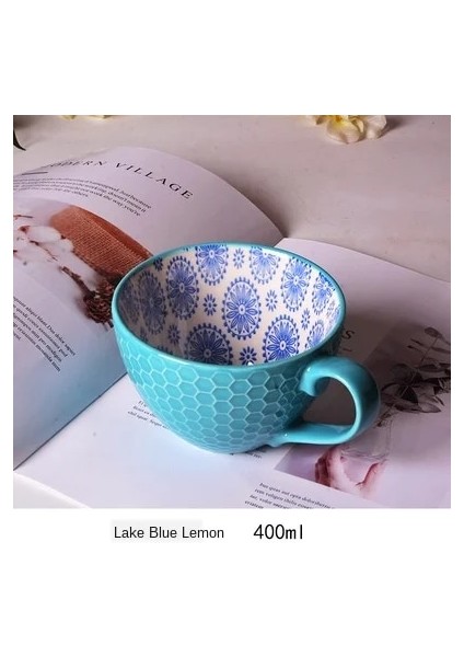 No.7 Tarzı Seramik El Boyalı Kahve Fincanı Kupa Çay Için Yaratıcı Çay Fincanı Vintage Kahvaltı Bardakları Cafe Kabartmalı Çay Bardağı Renkli Handpainted (Yurt Dışından)