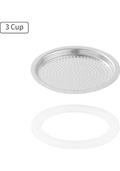 3 Kupa Stili Silikon Contalar Paslanmaz Çelik Espresso Kahve Filtreleri Plaka Filtre Contası Moka Pot Değiştirme Moka Express ile Uyumlu (Yurt Dışından)