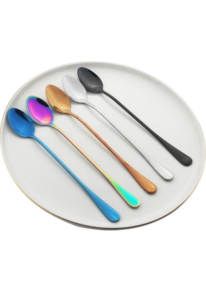 4pc Gümüş Tarzı 4 Adet Gökkuşağı Uzun Saplı Çay Kaşığı Suyu Kahve Karıştırma Çatal Seti Paslanmaz Çelik Kahve Kaşığı Mutfak Sıcak Içme Sofra Takımı (Yurt Dışından) fiyatları