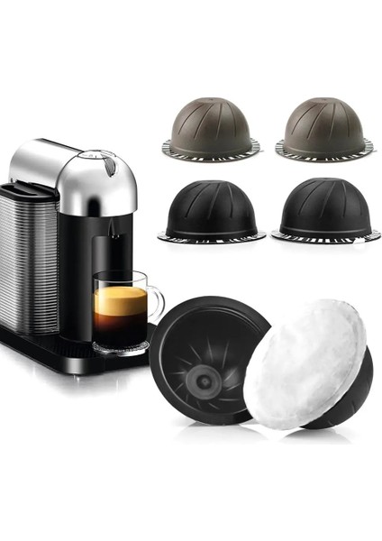 Kumral Tarzı 5 Adetset Tek Kullanımlık Doldurulabilir Kahve Filtre Fincan Kapsül Nespresso Vertuo Kahve Için Uyumlu Filtre Bardak Dolce Gusto Için Pod (Yurt Dışından)