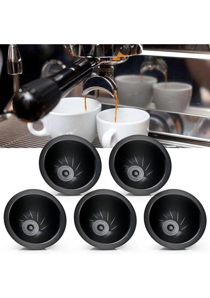 Kumral Tarzı 5 Adetset Tek Kullanımlık Doldurulabilir Kahve Filtre Fincan Kapsül Nespresso Vertuo Kahve Için Uyumlu Filtre Bardak Dolce Gusto Için Pod (Yurt Dışından)