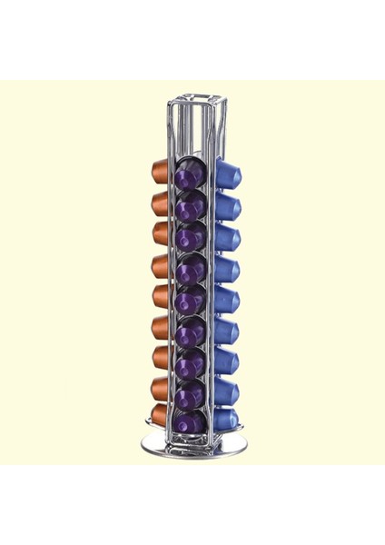 Stil 2 Stili 2019 Nespresso Kahve Kapları Tutacağı Döner Raf Kahve Kapsül Standı Nespresso Kapsülleri Depolama Rafı Organizasyon Tutacağı Setleri (Yurt Dışından)