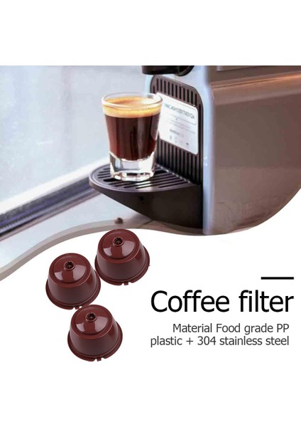 Mor Tarzı 3 Adet Kahve Kapsül Filtreleri Doldurulabilir Yeniden Kullanılabilir Kahve Kapsül Bardakları Kaşık Fırça ile Nespresso Dolce Gusto Için Cof Ware (Yurt Dışından)