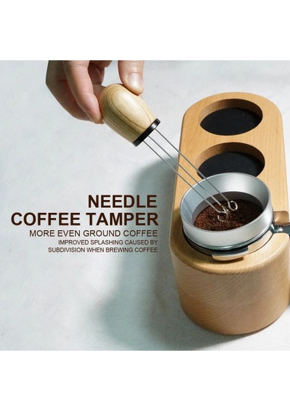 B Tarzı Iğne Pimi Kahve Sabotaj Dağıtıcı Espresso Karıştırıcı Karıştırma Aracı Paslanmaz Çelik Masif Ahşap Saplı Kahve Düzleştirici Aksesuarları (Yurt Dışından)