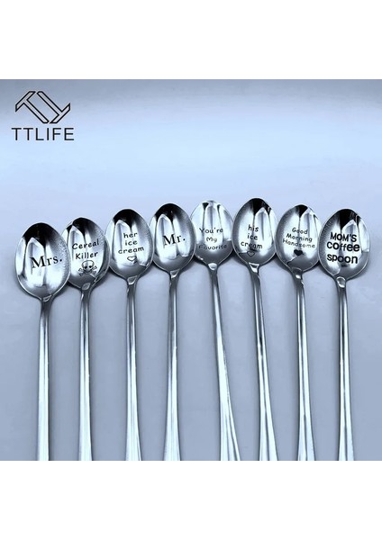 JJAX01030016 Stili Günaydın Güzelyakışıklı Çiftler Kaşık Uzun Saplı Kahve Çay Dondurma Sofra Sevgililer Günü Yeni Yıl Hediyesi Ev Kullanımı (Yurt Dışından) fırsatları