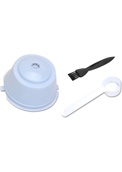 Beyaz Kapsül- Kaşık Stili Kapsül Kahve Filtresi Yeniden Kullanılabilir Kahve Kapsül Filtre Fincan Nescafe Için Doldurulabilir Kapaklar Kaşık Fırça Filtre Sepetleri Seti (Yurt Dışından)