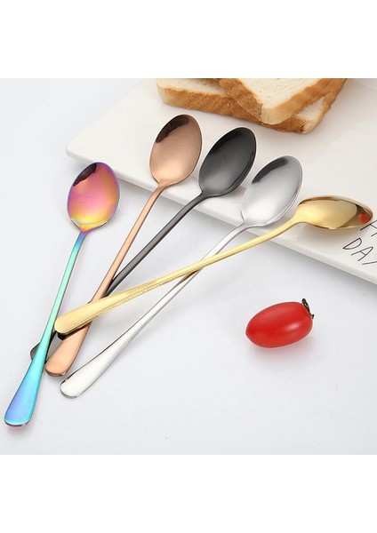 Mavi Stil Latte Kahve Çay Karıştırma Kaşığı Uzun Saplı Dondurma Tatlı Kaşığı Çevre Dostu Paslanmaz Çelik Sofra Cafe Çorba Kaşığı Kaşık (Yurt Dışından) fiyatları