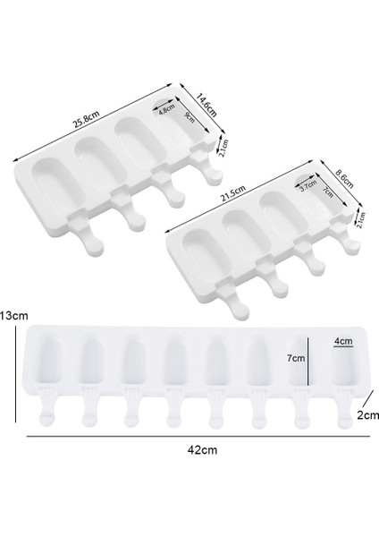 190X130X23MM Stili 4grid-8 Izgara Dondurma Kalıp Makineleri Silikon Kalın Malzeme Dıy Kalıpları Buz Küpü Kalıpları Tatlı Kalıpları Buzlu Şeker Tepsisi (Yurt Dışından)
