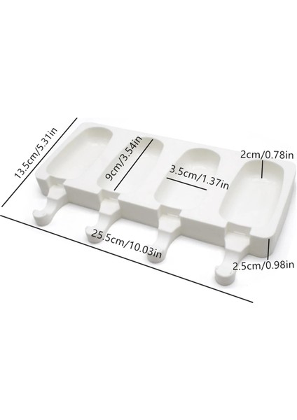 Büyük Stil 4 Kavite Silikon Dondurma Kalıbı Ev Yapımı Gıda Sınıfı Dondurulmuş Dondurucu Dondurma Makinesi Tatlı Kalıbı Dıy Bar Yapma Aracı (Yurt Dışından)