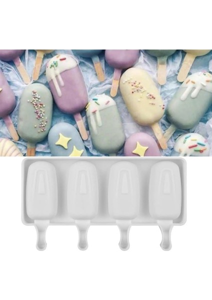 Büyük Stil 4 Kavite Silikon Dondurma Kalıbı Ev Yapımı Gıda Sınıfı Dondurulmuş Dondurucu Dondurma Makinesi Tatlı Kalıbı Dıy Bar Yapma Aracı (Yurt Dışından) modelleri