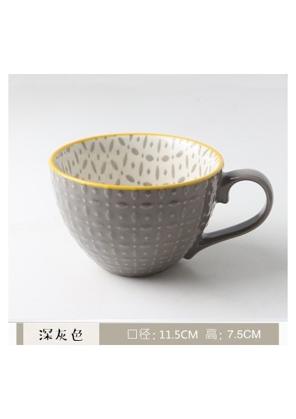 No.15 Tarzı Seramik El Boyalı Kahve Fincanı Kupa Çay Için Yaratıcı Çay Fincanı Vintage Kahvaltı Bardakları Cafe Kabartmalı Çay Bardağı Renkli Handpainted (Yurt Dışından)