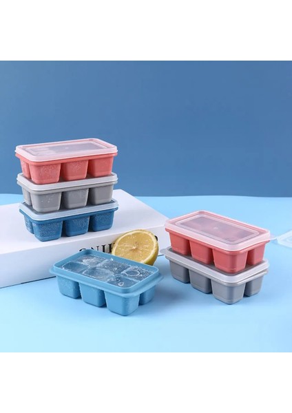 Gri Stil 6 Izgara Çıkarılabilir Kapaklı Buz Küpü Kalıbı Kare Buz Küpü Kalıbı Kek Blok Jöle Puding Çikolata Kalıpları Mutfak Bar Aksesuarları (Yurt Dışından) fırsatları
