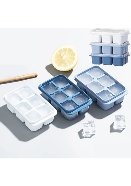 Gri Stil 6 Izgara Çıkarılabilir Kapaklı Buz Küpü Kalıbı Kare Buz Küpü Kalıbı Kek Blok Jöle Puding Çikolata Kalıpları Mutfak Bar Aksesuarları (Yurt Dışından) indirimleri