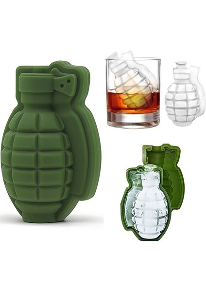 Yeşil Stil Yaratıcı 3D Bombası Şekli Buz Küpü Tepsi Kalıp Dondurma Makinesi Parti Bar Içecekler Viski Şarap Buz Makinesi Silikon Bar Aksesuarları (Yurt Dışından) fiyatları