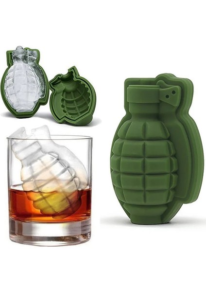 Yeşil Stil Yaratıcı 3D Bombası Şekli Buz Küpü Tepsi Kalıp Dondurma Makinesi Parti Bar Içecekler Viski Şarap Buz Makinesi Silikon Bar Aksesuarları (Yurt Dışından) modelleri