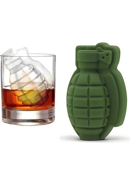 Yeşil Stil Yaratıcı 3D Bombası Şekli Buz Küpü Tepsi Kalıp Dondurma Makinesi Parti Bar Içecekler Viski Şarap Buz Makinesi Silikon Bar Aksesuarları (Yurt Dışından) indirimleri