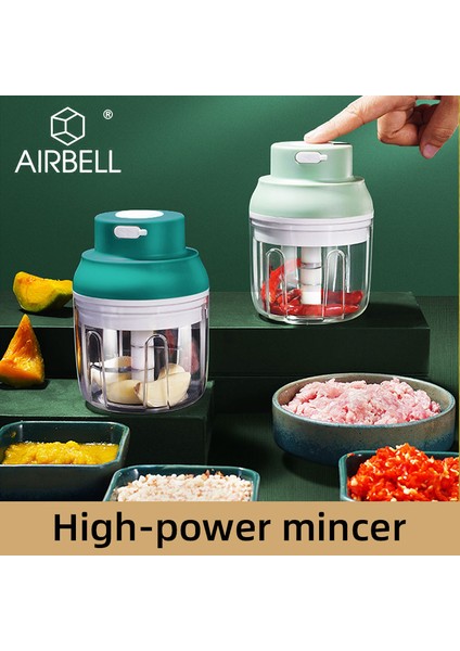 100ML Koyu Yeşil Stil Aırbell Elektrikli Sarımsak Ezici Gıda Kıyıcı Kıyma Sebze Kesici Aletler Pişirme Kapları Mutfak Aksesuarları Alet (Yurt Dışından) fiyatları
