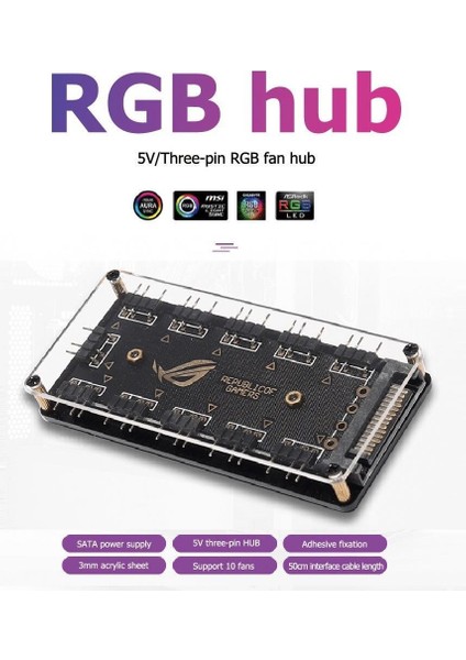Argb Rgb LED 3 Pin 11 Port 5V Sata Power Güç Fan Çoklayıcır Şerit Hub Kablo Splitter fiyatları