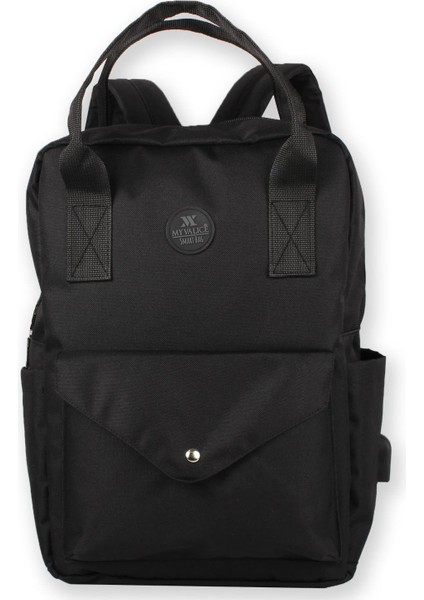 Smart Bag Post USB Şarj Girişli Laptop Bölmeli Notebook Sırt Çantası Siyah