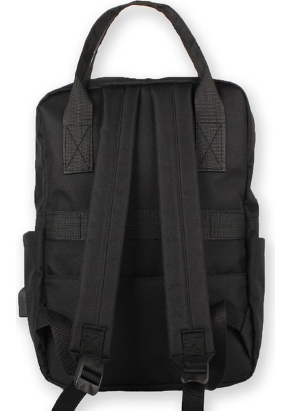 Smart Bag Post USB Şarj Girişli Laptop Bölmeli Notebook Sırt Çantası Siyah