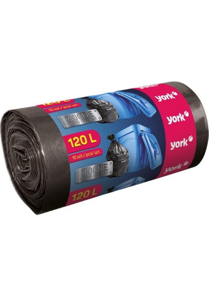 York Ekstra Güçlü Çöp Torbası 120L 10 Adet 090530