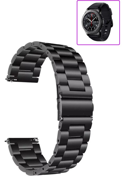 Samsung Gear S3 Frontier Uyumlu Kordon Klasik Baklava Model Paslanmaz Çelik Metal Kayış fiyatları