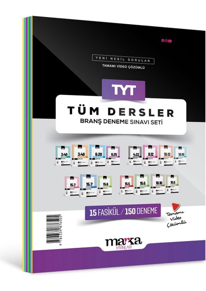 2025 TYT Tüm Dersler Branş Deneme Sınavı Seti 15 Fasikül 150 Deneme