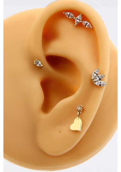 Altınkesesi Altın Üçlü Markiz Piercing Tragus Helix