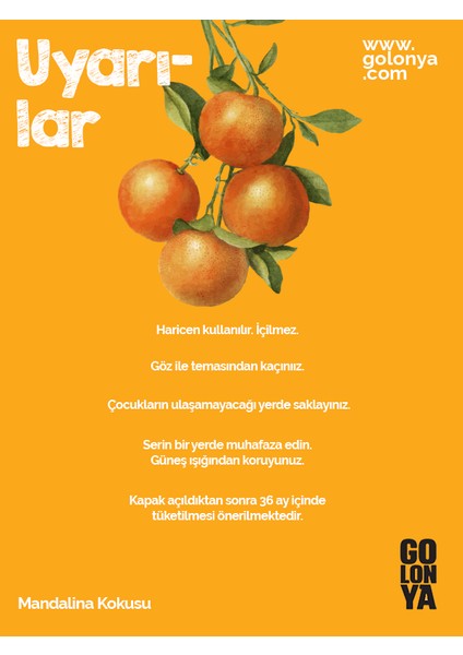 Ekşi Mandalina Kokulu Kolonya - 250 ml Cam Şişe