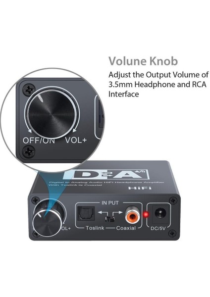 Digital To Analog Dac Çevirici Dönüştürücü Ses Optik Adaptörü